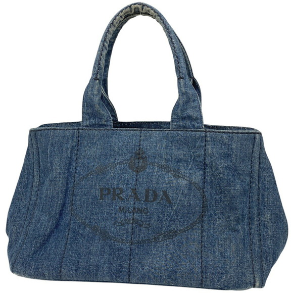 Prada Canapa Tote Handbag Denim Blue - Picture 1 of 6